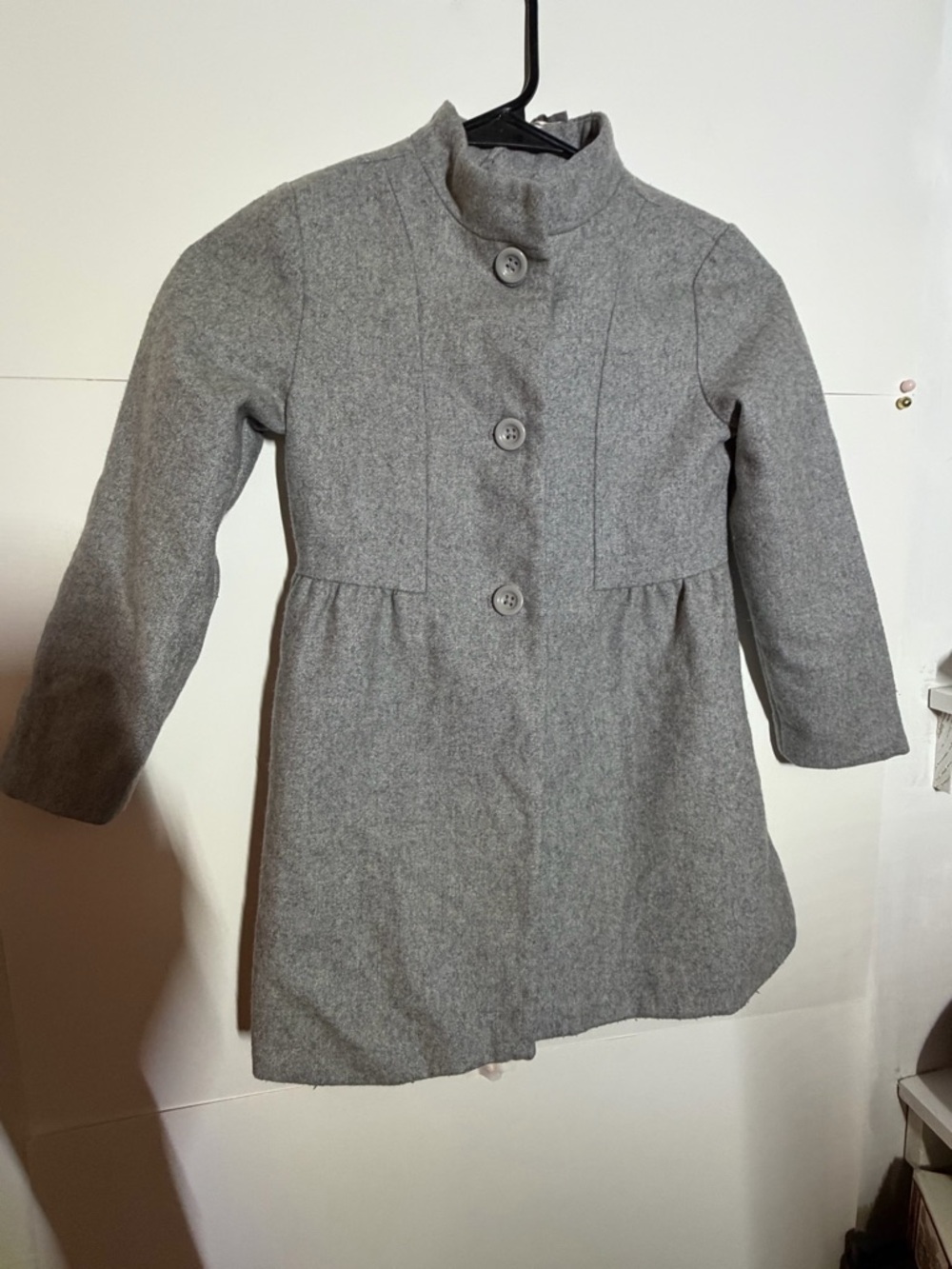 Crazy 8 Girls' Gray Pea Coat with Stand Collar